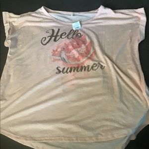 🌟🌟🌟C Est. XL “Hello Summer” Pink Tee NEW